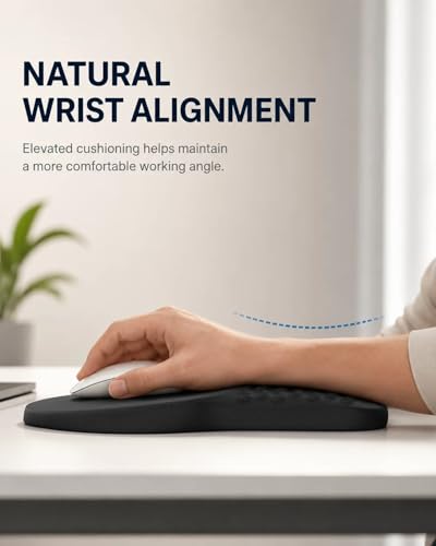 Ergonomic Mouse Pad with Wrist Rest Support, Mousepad for Carpal Tunnel Pain Relief, Memory Foam with Massage Design, Non-Slip PU Base for Office, Home, Gamming