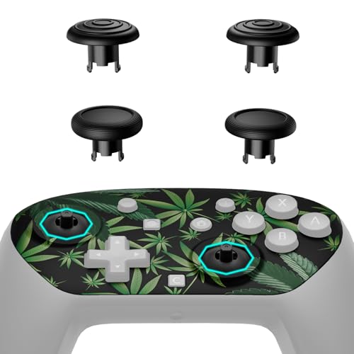 eXtremeRate Octagonal Gated Sticks Design Faceplate Shell for Nintendo Switch 2 Pro, Custom DIY Replacement Front Housing Case, ThumbsGear Thumbsticks for Switch 2 Pro Controller - Green Weeds - color: Green Weeds