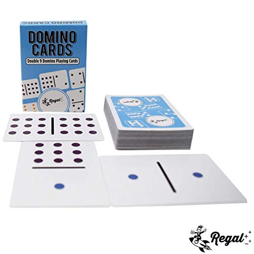Regal Games - Double 9 Domino Playing Cards - Colored Dots Deck - Family-Friendly Domino Card Game - 2-8 Players - Ages 8+ - 55 Card Deck - 3.5” x 2.5” - color: Double 9 Dominoes