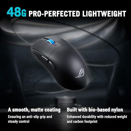 ASUS ROG Harpe II Ace Wireless Esports Gaming Mouse – 2025, Pro-Tested, Right-Handed, 48g Lightweight, Tri-Mode Connectivity, 42K DPI, 8K Polling, 101Hr Battery, Web-Based Tool, PC/Mac Support - Black - color: Black, style: Harpe II Ace