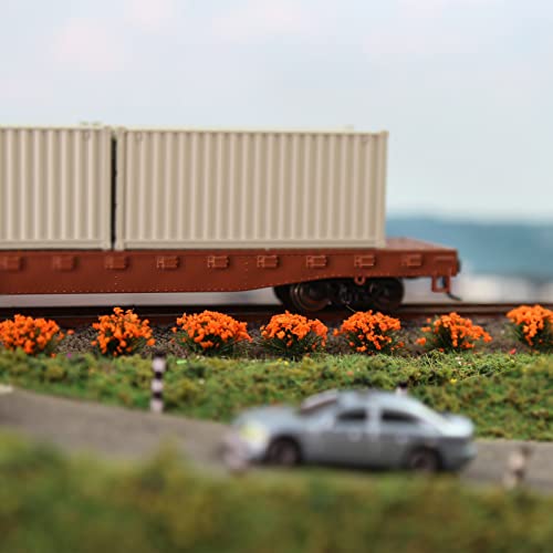 Miniature Vegetation Bushy Shrubs Tuft Flowers with Model Bases War Game DIY Railway Terrain Scenery (H) - color: H