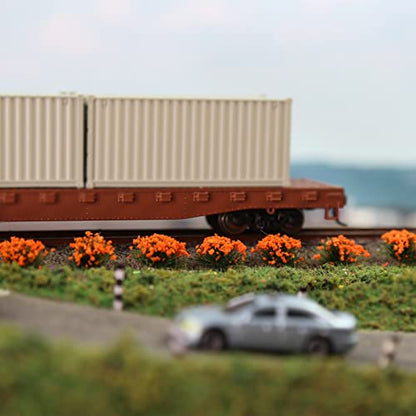 Miniature Vegetation Bushy Shrubs Tuft Flowers with Model Bases War Game DIY Railway Terrain Scenery (H) - color: H