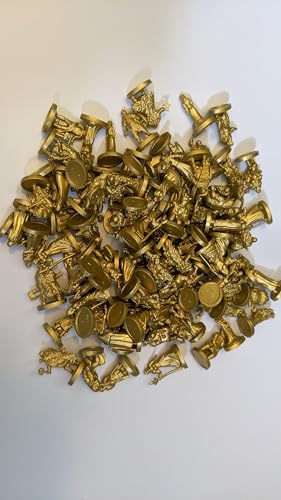 50-Piece Gold Fantasy Miniatures Set: 16 Unique Pre-Finished RPG Figures for Tabletop Roleplaying Games, Heroes & Monsters, Campaign Ready, No Paint Required