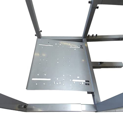 GTR Simulator GTA-F Model Silver Frame Triple | Single Monitor Stand with Majestic Black Adjustable Leatherette Seat Racing Driving Gaming Simulator Cockpit Chair - color: Silver, Black