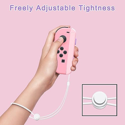 Lonxmovs 2 Pack Wrist Strap for Switch Joycon - Replacement Accessories for Joy con Straps (Pink and Purple) - color: Pink and Purple