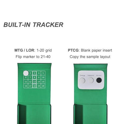 Pocket Dice Box (Adventurer Module) - Built-in Life Tracker - Fits 15 Counter Dice (15 mm) or 30+ Unsleeved Cards - Stores Inside Adventurer - MTG, PTCG & More (2. Veil (Black/Green)) - color: 2. Veil (Black/Green)