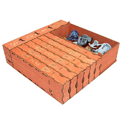 SMONEX Wooden Organizer Compatible with All Blood Rage Expansions - Wooden Organizer Suitable for Vertical Storage - Convenient and Stylish Insert Ideal for Blood Rage Board Game