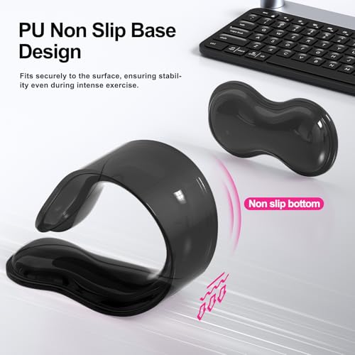 MOKURU Gel Keyboard and Mouse Wrist Rest Set, Comfort Ergonomic Wrist Support, for Wrist Pain Relief, Computer Keyboard Wrist Rest (Black) - color: Black