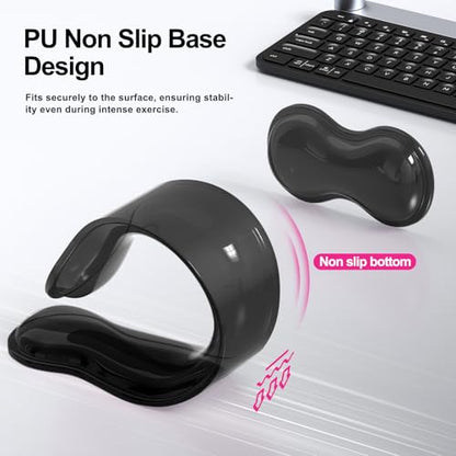 MOKURU Gel Keyboard and Mouse Wrist Rest Set, Comfort Ergonomic Wrist Support, for Wrist Pain Relief, Computer Keyboard Wrist Rest (Black) - color: Black