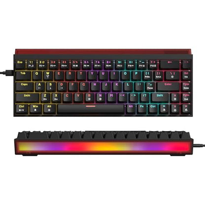 Womier 60% Keyboard Gaming with Light Box, Wired Mechanical Keyboard | with MCA Keycaps, OEM Profile, Programable,64 Keys Hot Swap RGB Cream Custom Key board for PC Computer WIN/MAC,WK68 PRO-Black - color: WK68-Black