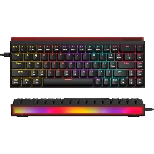 Womier 60% Keyboard Gaming with Light Box, Wired Mechanical Keyboard | with MCA Keycaps, OEM Profile, Programable,64 Keys Hot Swap RGB Cream Custom Key board for PC Computer WIN/MAC,WK68 PRO-Black - color: WK68-Black