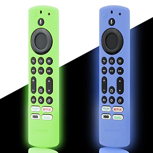 LEFXMOPHY 2-Pack Covers Replacement for Toshiba and Insignia NSRCFNA21 CT-RC1US-21 CT95018 CTRC1US21 Remote Case, Soft Green and Blue Silicone Cover Sleeve Accessories Glow in Dark - color: Glow Green and Blue