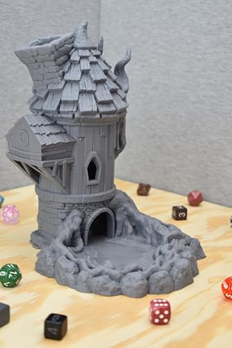 The Wizard's Tower Dice Tower - 11 Inch Tall Dice Tower, 3D Printed, Tabletop RPG, DND Accessories, Dice Tower, Dice Accessories, Role Playing Game