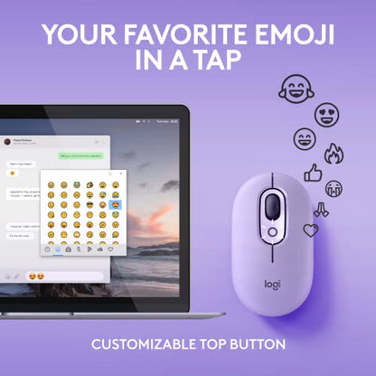 Logitech POP Mouse, Compact and Portable Wireless Bluetooth Mouse - Cosmos | Compact, portable, programmable buttons, easy-switch between up to 3 devices, for laptop, tablet, PC - color: Cosmos