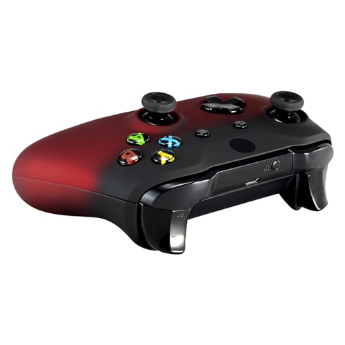 eXtremeRate Shadow Red Faceplate Cover for Xbox One Wireless Controller Model 1708, Soft Touch Front Housing Shell Case for Xbox One S/X Controller - color: Shadow Red