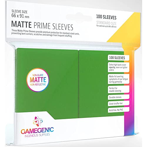Matte Prime Sleeves: Green - color: Green, size: 66 x 91 mm