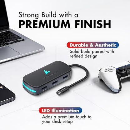 Type C 7 in 1 Wozoyo Docking Station with USB 5Gbps (3.2 Gen 1), 2XUSB 2.0, 4K@60Hz HDMI, SD & TF Card Reader, PD 100W, USB-C Hub, Compatible with Thunderbolt 4, macOS, Windows, Android & iOS - style: 7-in-1