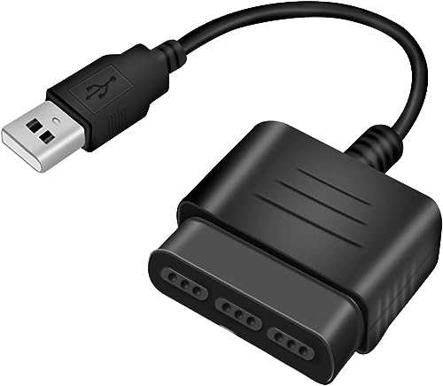 PS2 Controller to USB Controller Adapter, Converter Cable Compatible with PS1 PS2 Dual Shock 2 Joypad Gamepad to PS3 PC Game