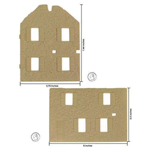 BMC WW2 Bombed French Farm House - Plastic Army Men Playset Accessory - color: Tan