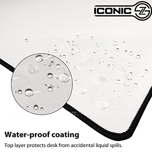 4XL Oversized & Ultimate Gaming Desk Mat 54"x23"(White) - Giant & Thicker 4mm - Stitched/Water Proof/Non Slip Base - color: White, size: 4XL 54"x23"