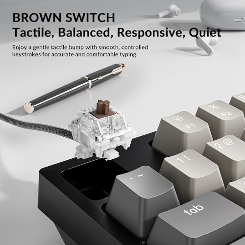 Keychron C1 Pro Wired Custom Mechanical Keyboard, TKL Layout QMK/VIA Programmable OEM Profile Double-Shot PBT Keycaps White LED Backlight with K Pro Brown Switch for Mac Windows Linux - color: K Pro Brown Switch