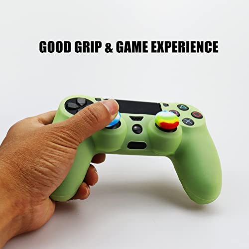 Silicone Skin for Ps4 Controller, Anti-Slip Shell Cover Case Dark Glow with 10 Joystick Grips for Playsation 4/ Slim/Pro Dualshock 4 Controller Wireless Gamepad - color: PS4 controller #10