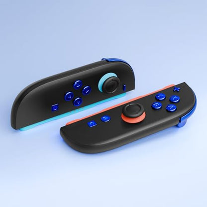 eXtremeRate DIY Replacement Full Set Buttons for Joycon 2, Custom ABXY Direction Keys Dpad + - C Home Capture Release L R ZR ZL Trigger Buttons for Nintendo Switch 2 Controller - Chrome Blue - color: Chrome Blue