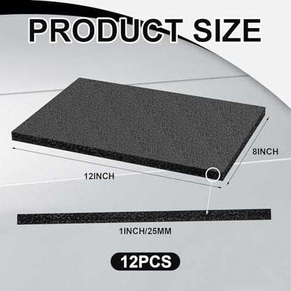 Frienda 12 Pcs 12" x 8" x 1" Polyethylene Foam Sheet Thick Black Packing Foam Padding Customizable PE Board Cushion Inserts for Cases Craft Shipping Moving DIY Projects Toolbox Storage - size: 12 x 8 x 1 inches