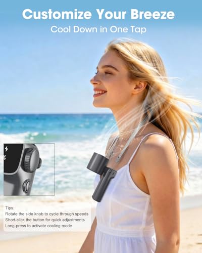 Ouddy Mode Portable Turbo Fan with Ice Cooler, Rechargeable Personal Handheld Fan, 100-Speed Up to 13Hrs Blowing Cold Air Hand Held Portable Pocket Fans - color: Gray