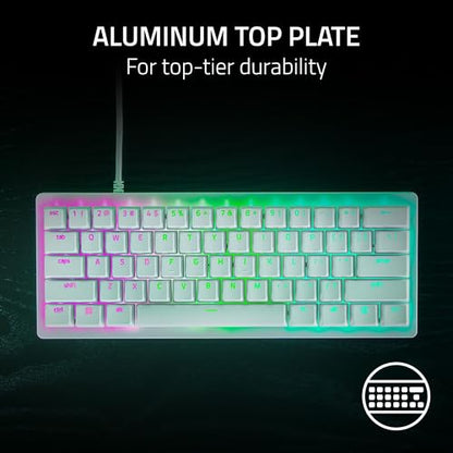 Razer Huntsman V3 Pro Mini 60% Esports Gaming Keyboard, White | Analog Optical Switches, Razer Snap Tap, Rapid Trigger, Adjustable Actuation, Dual-Purpose Mod Keys, Doubleshot PBT Keycaps - color: White, size: Mini 60%, style: 1000 Hz Polling