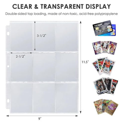 HBK Dragon Card Binder 900 Pockets, Compatible with MTG, TCG, Game Cards | 50 Removable Sleeves, PU Leather Cover, 3-Ring Trading Card Album with Zipper - color: Dragon, size: 900 Pockets