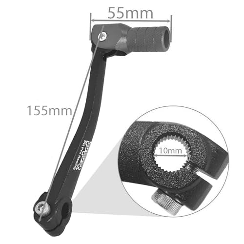 CNC Aluminum Gear Shifter Lever, Foldable Gear Shift Lever Fit for 50cc 110cc 250cc CRF50 XR50 XR CRF Dirt Pit Monkey Bike Motorcycle ATV Quad Accessories Parts (Black&Silver) - color: Black&Silver