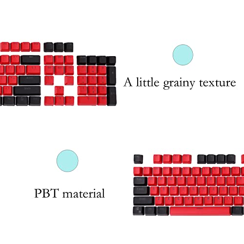 (keycap only) PBT keycap, 104-key Customization, 60% Backlight with Key Puller OEM Configuration American Layout, Suitable for 61/87/104 Mechanical Keyboard (Red+Black) - color: Red+Black