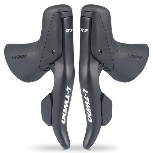 L-TWOO Road Bike Shift Lever 2x7/ 2x8/ 2x9/ 2x10 Speeds Road Bicycle Shifters with Brake Levers Compatible with Shimano - color: 2X10 Speeds