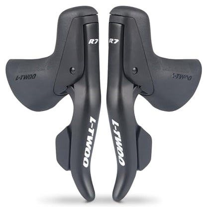 L-TWOO Road Bike Shift Lever 2x7/ 2x8/ 2x9/ 2x10 Speeds Road Bicycle Shifters with Brake Levers Compatible with Shimano - color: 2X10 Speeds