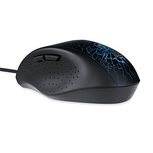 EagleTec MG030 2400 DPI Programmable Optical Gaming Mouse for PC, 6-Buttons, 2 Programmable Side Buttons, 4 LED Lighting Modes (Black)
