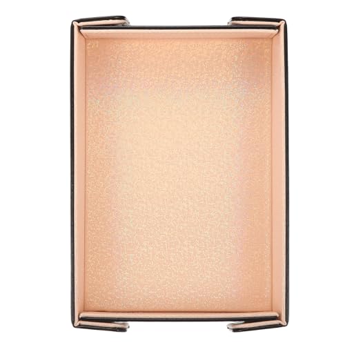 Dice Tray PU Leather Mat Magnetic Folding Dice Rolling Tray Holder Laser Gradient Rectangle Storage Box Perfect for DND Table Games & Entryway & Nightstand Organizer (Champagne) - color: Champagne