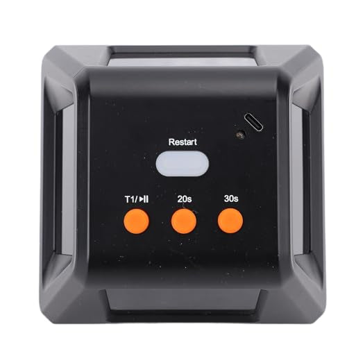 4 Sided Countdown Timer, 1.4 Inch Digits LED Screen Preset Time Table Game Timer Chess Timer Countdown Stopwatch for Chess Table Game (Black) - color: Black