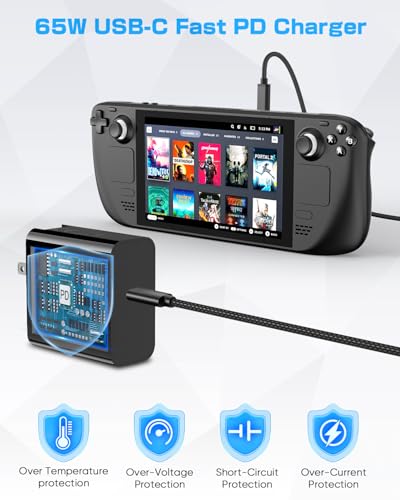 65W Switch 2 Charger for Nintendo Switch 2 2025/1/OLED/Steam Deck & Cable | Portable Foldable Plug AC Adapter & 6.6FT USB-C Cable for Switch2/1/OLED/Lite/ Steam Deck/ ROG Ally