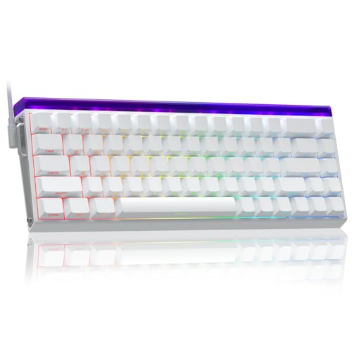 AULA Hero 68 HE 60% Gaming Keyboard Wired, Hall Effect Magnetic Switch Keyboard with Adjustable Actuation, Fast Trigger Mode, 8K Hz Polling Rate, 0.125ms Latency,Side Printed PBT Keycaps, RGB Backlit - color: White