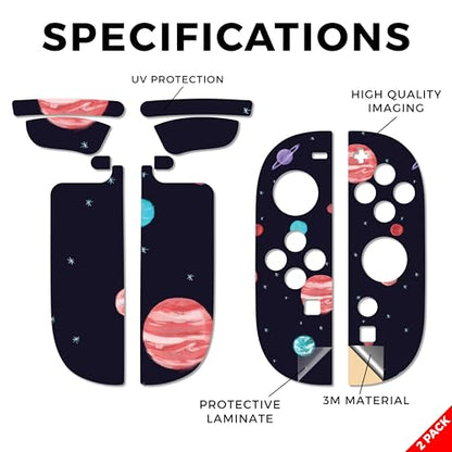Gaming Skin Compatible with Nintendo Switch 2 Joy-Con Controller 2 Pack - Bright Night Sky - Premium 3M Vinyl Protective Wrap Decal Cover - Easy to Apply | Crafted in The USA by MightySkins - color: Bright Night Sky, size: 2 Pack of Joy-Con Skins, style: