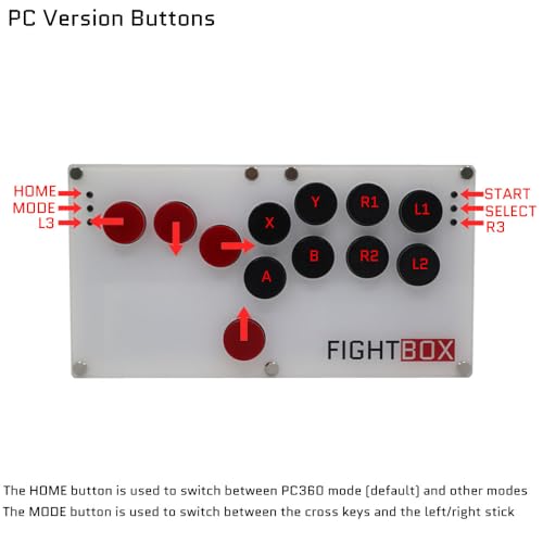 FightBox B1-MINI-PC All Button Leverless Arcade Fight Stick Game Controller Compatible With PC/PS3/Switch