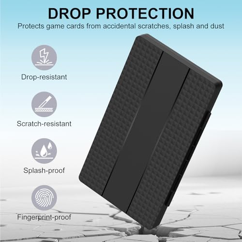 Switch Game Case Compatible with All Models, 40 Cards & 80 SD Card Slots | PC material, with a Silicone Lining and an Automatic Magnetic Closure, the Card Slots are a 1:1 Match for the Original Cards