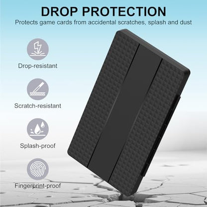 Switch Game Case Compatible with All Models, 40 Cards & 80 SD Card Slots | PC material, with a Silicone Lining and an Automatic Magnetic Closure, the Card Slots are a 1:1 Match for the Original Cards