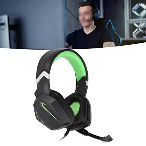 Gaming Over Ear Headset with Noise Cancelling Mic, Stereo Gaming Headphones with Volume Control, Multi Platform Compatible Headset for Switch PC, Comfortable Memory Foam C