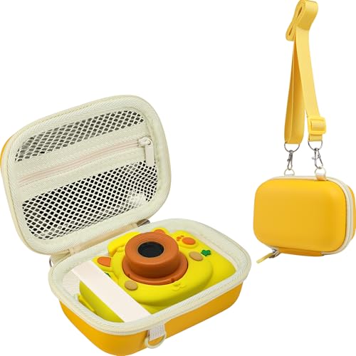 Leayjeen Kids Camera Case for Goopow/Mgaolo Kids Camera-Yellow | Fits CIMELR/Seckton/OZMI Kids Toy Cameras and Children Digital Camera,Shockproof Water-Resistant Hard EVA Shell(Case Only) - color: Yellow