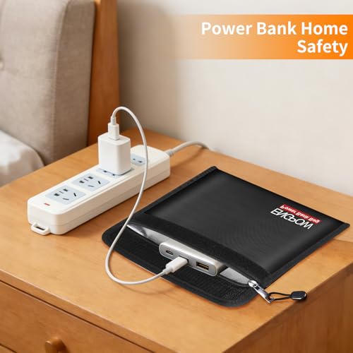 ENGPOW Fireproof Organizer Travel Safe Bag, Portable Electronic Carry Case | Heat Insulated＆Explosion-Proof, Home Travel Storage for Power Bank,Phone,Cables,USB Drive, Charging Protection, 10.6''x6.7'' - size: 10.6'' x 6.7''