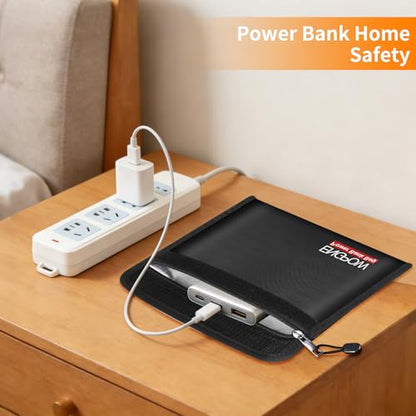ENGPOW Fireproof Organizer Travel Safe Bag, Portable Electronic Carry Case | Heat Insulated＆Explosion-Proof, Home Travel Storage for Power Bank,Phone,Cables,USB Drive, Charging Protection, 10.6''x6.7'' - size: 10.6'' x 6.7''