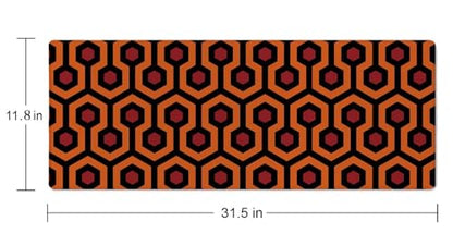 The Shining Carpet Style Desk Mat Orange Black Large Extended Mouse Pad XL Desk Pad Gaming Mousepad Keyboard Mouse Mat for Computer Laptop 31.5''X11.8'' Non-Slip Rubber Base with Stitched Edges - color: The Shining Carpet Style