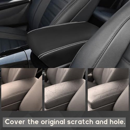 ramuel Center Console Armrest Cover for Ford Edge 2015-2025 | Anti-Scratch ，Non-Slip ，PU Leather ，Easy Install - size: for Edge